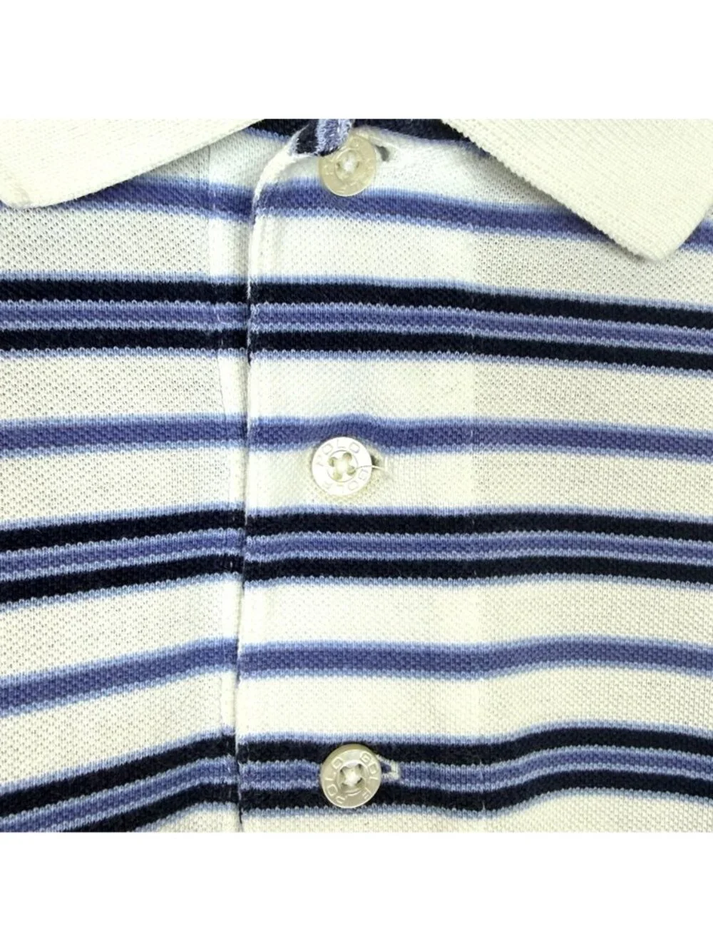 Polo Golf Ralph Lauren Polo Shirt Men L Blue White Striped ¼ Button Pima Cotton